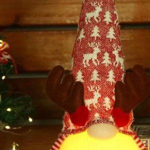 18" Light Up Reindeer Gnome